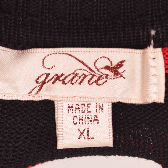 Grane Red & Black Striped Turtleneck (XL) - Picture 5 of 6